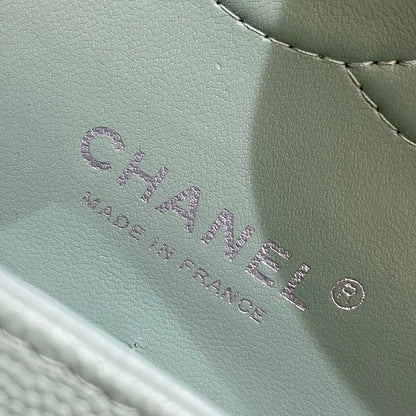 Mint Green Caviar Leather Medium Flap Bag - Level X