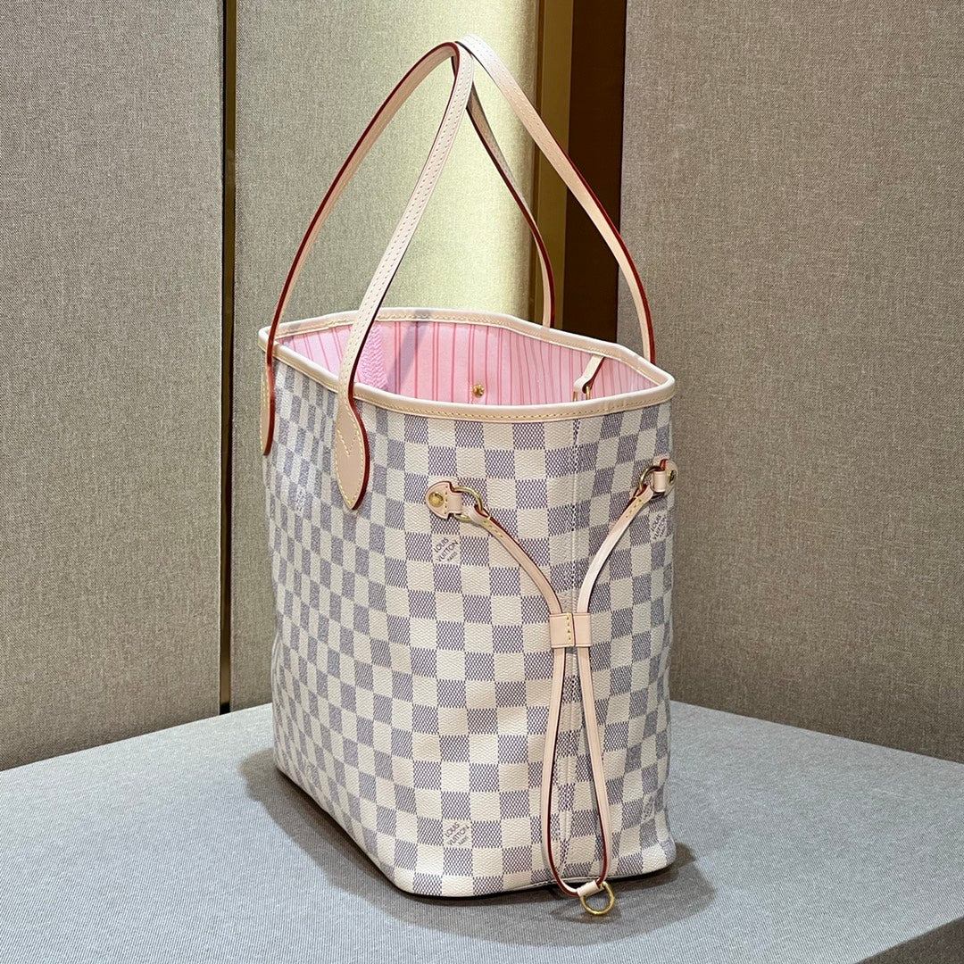 Neverfull MM White Damier & Pink - Level X