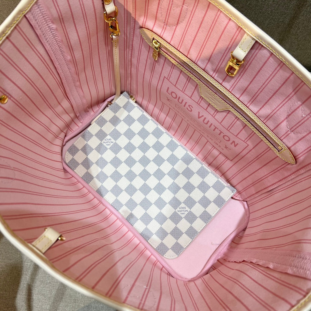 Neverfull MM White Damier & Pink - Level X