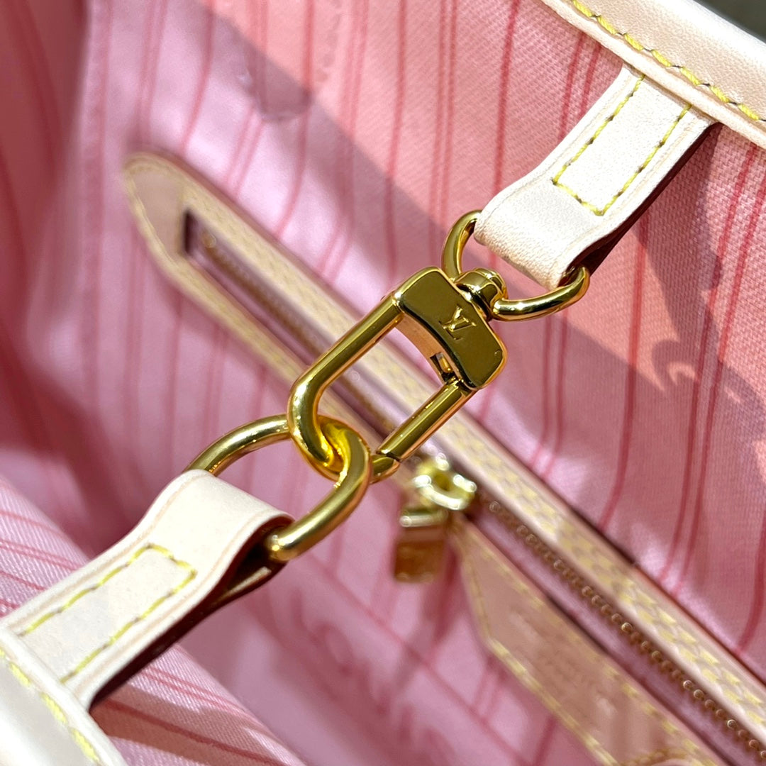 Neverfull MM White Damier & Pink - Level X
