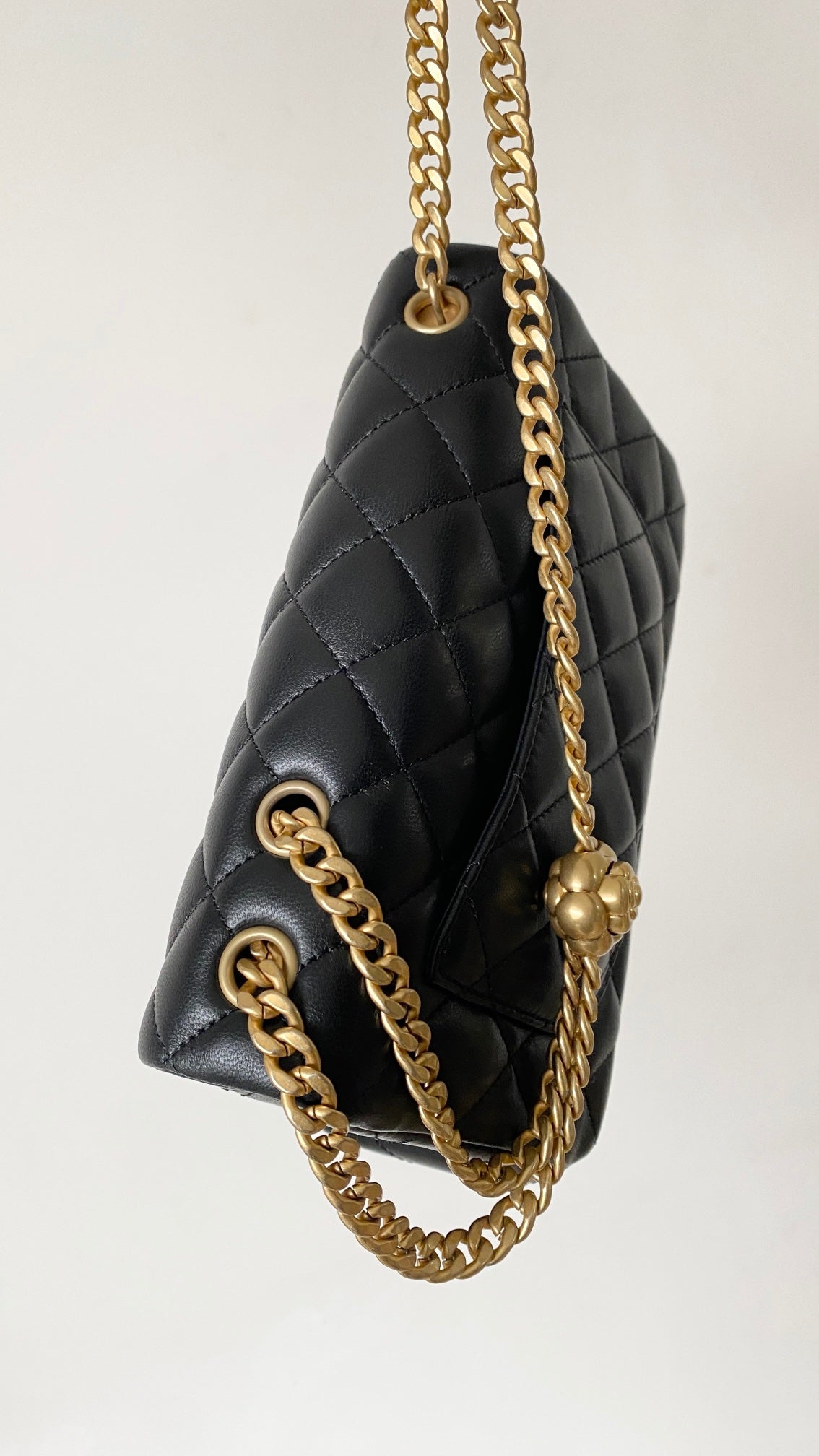 Camelia Chain Mini Flap Bag Black Lambskin CNL - Level 5