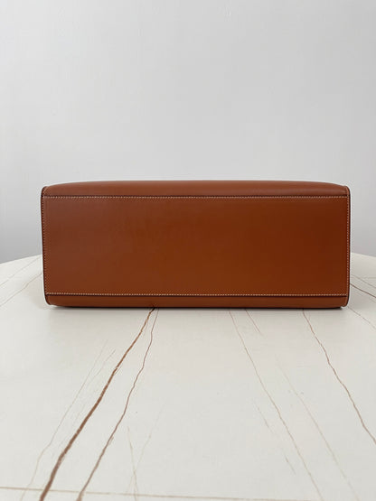 Brown Leather Cabas 16 Tote Bag - Level 5