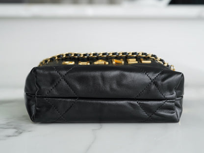 22 Mini Bag Black Lambskin Leather CNL - Level 5