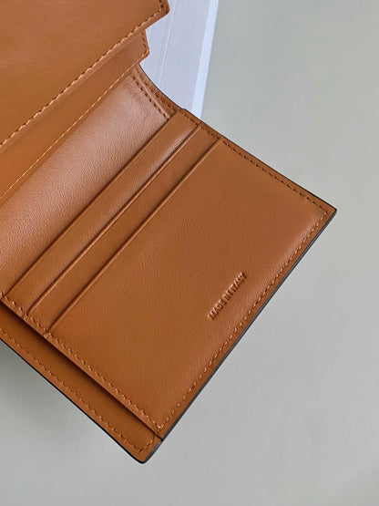 Triomphe Brown Leather Small Flap Wallet CEL - Level 5