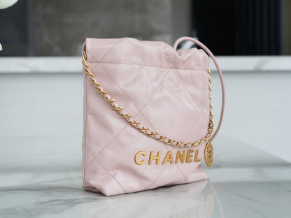 22 Mini Bag Light Pink Lambskin Leather CNL - Level 5