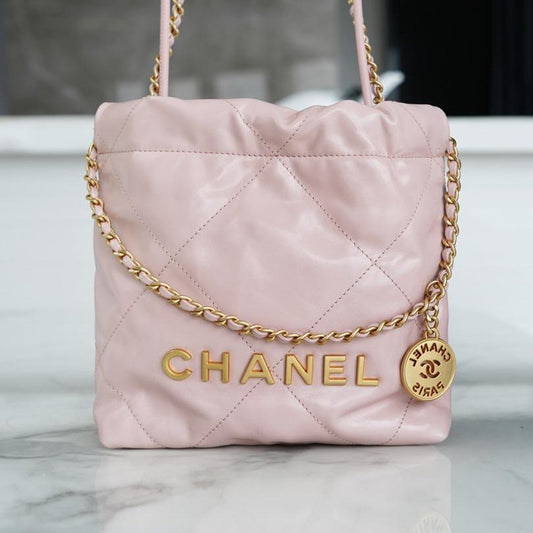 22 Mini Bag Light Pink Lambskin Leather CNL - Level 5