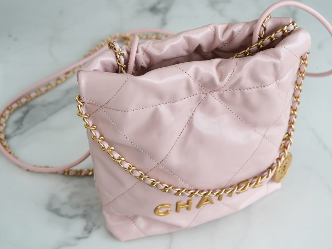22 Mini Bag Light Pink Lambskin Leather CNL - Level 5