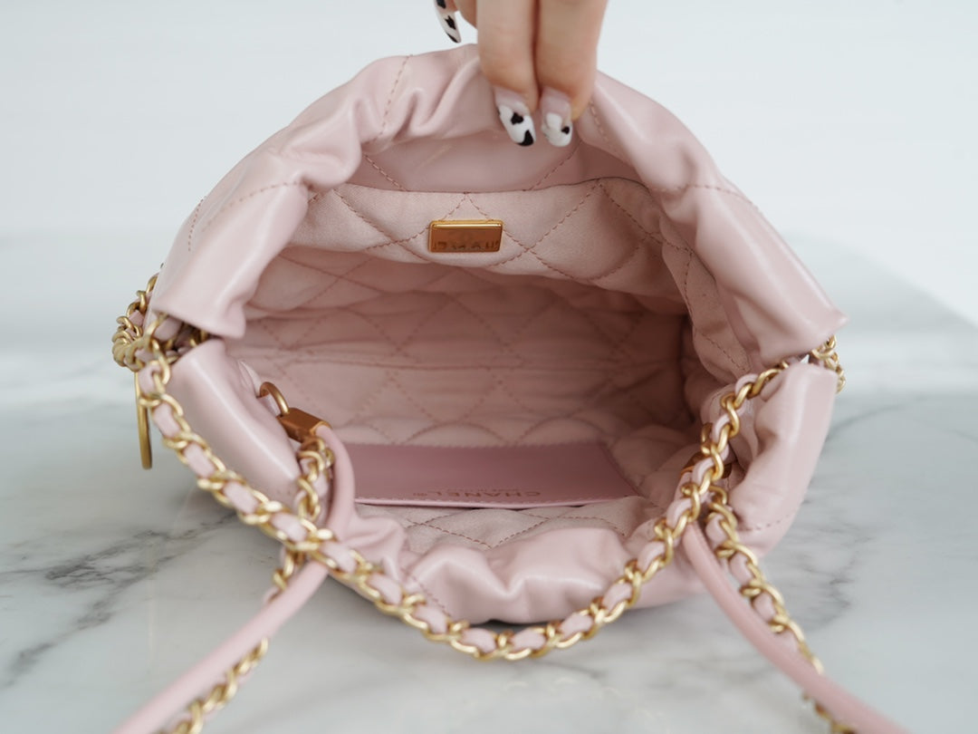 22 Mini Bag Light Pink Lambskin Leather CNL - Level 5