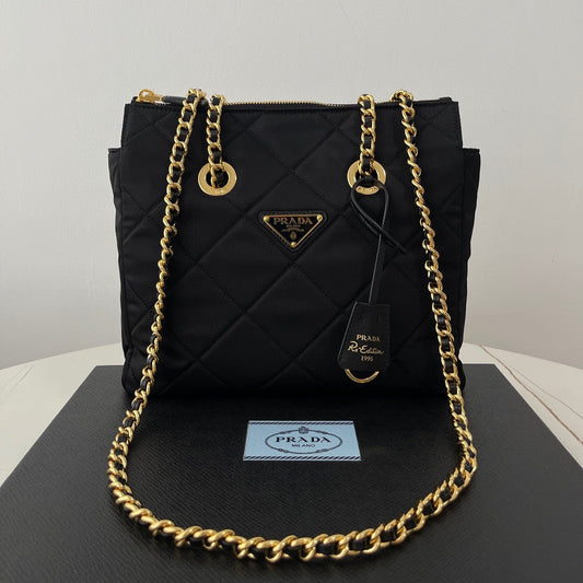 Nylon Re-Edition Chain Tote Bag - Level 5