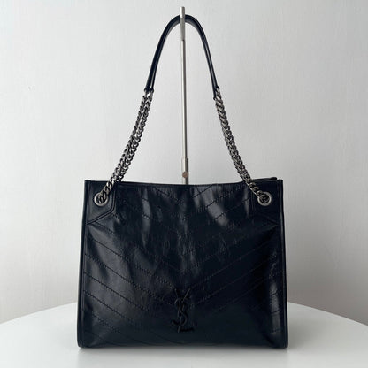 Black Leather Niki Tote Bag - Level 5