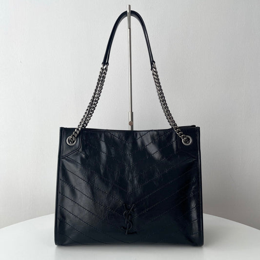 Black Leather Niki Tote Bag - Level 5