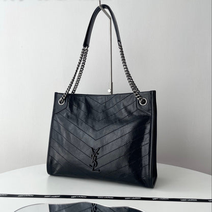 Black Leather Niki Tote Bag - Level 5