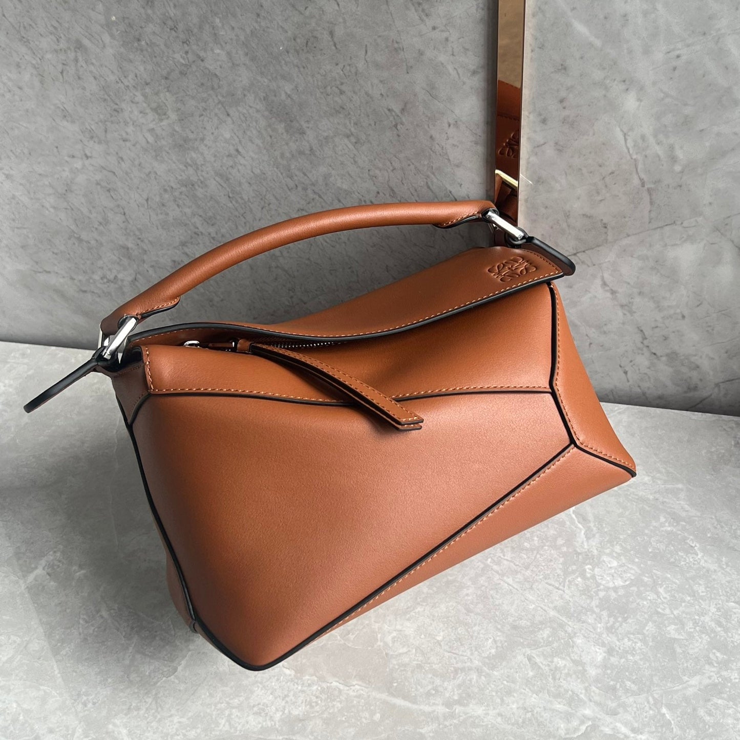 Small Brown Leather Puzzle Bag - Level 5