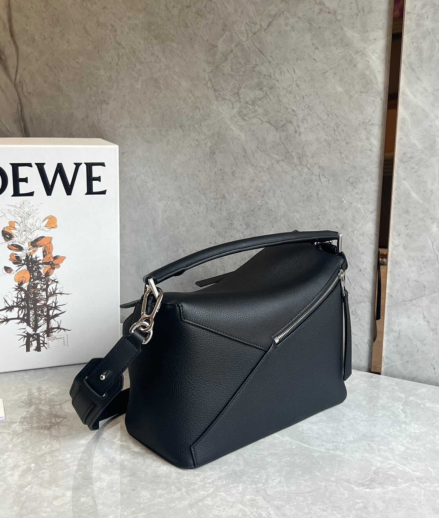 Medium Black Leather Puzzle Bag - Level 5