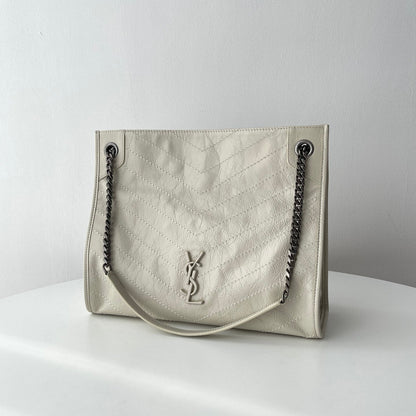 White Leather Niki Tote Bag - Level 5