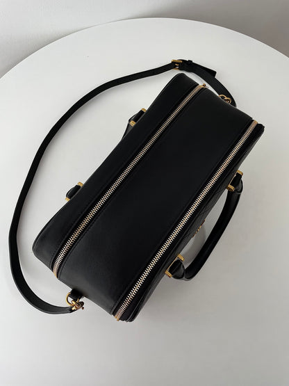 Liya Black Leather Duffle Bag YLS - Level 5