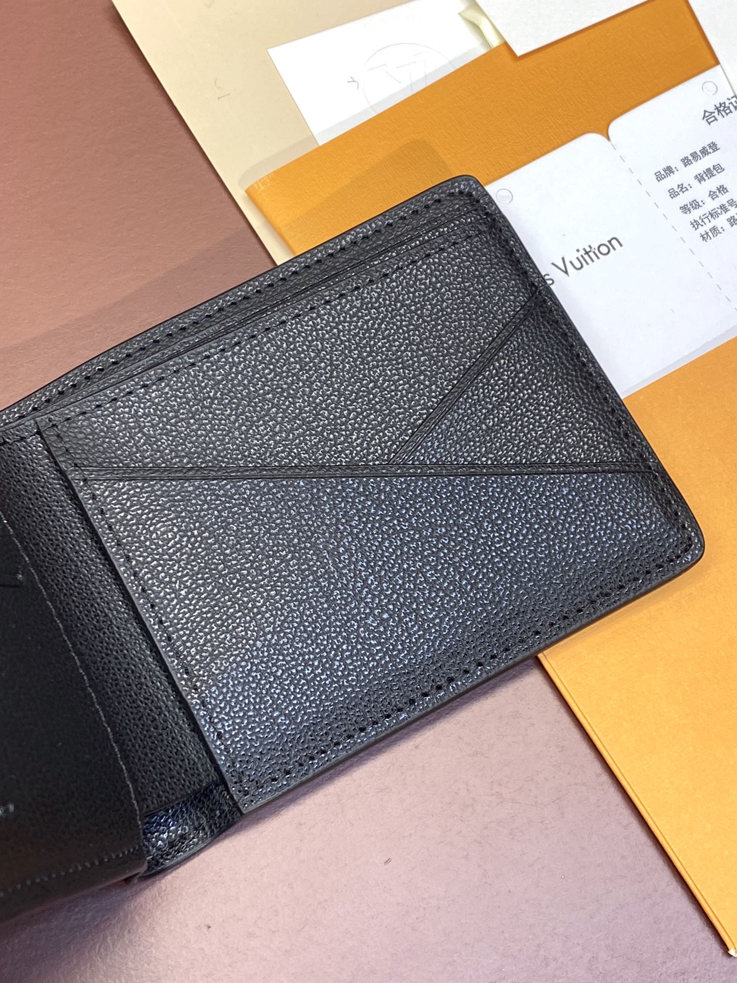 Black Ostrich Leather Men's Multiple Wallet LOU - Level 5