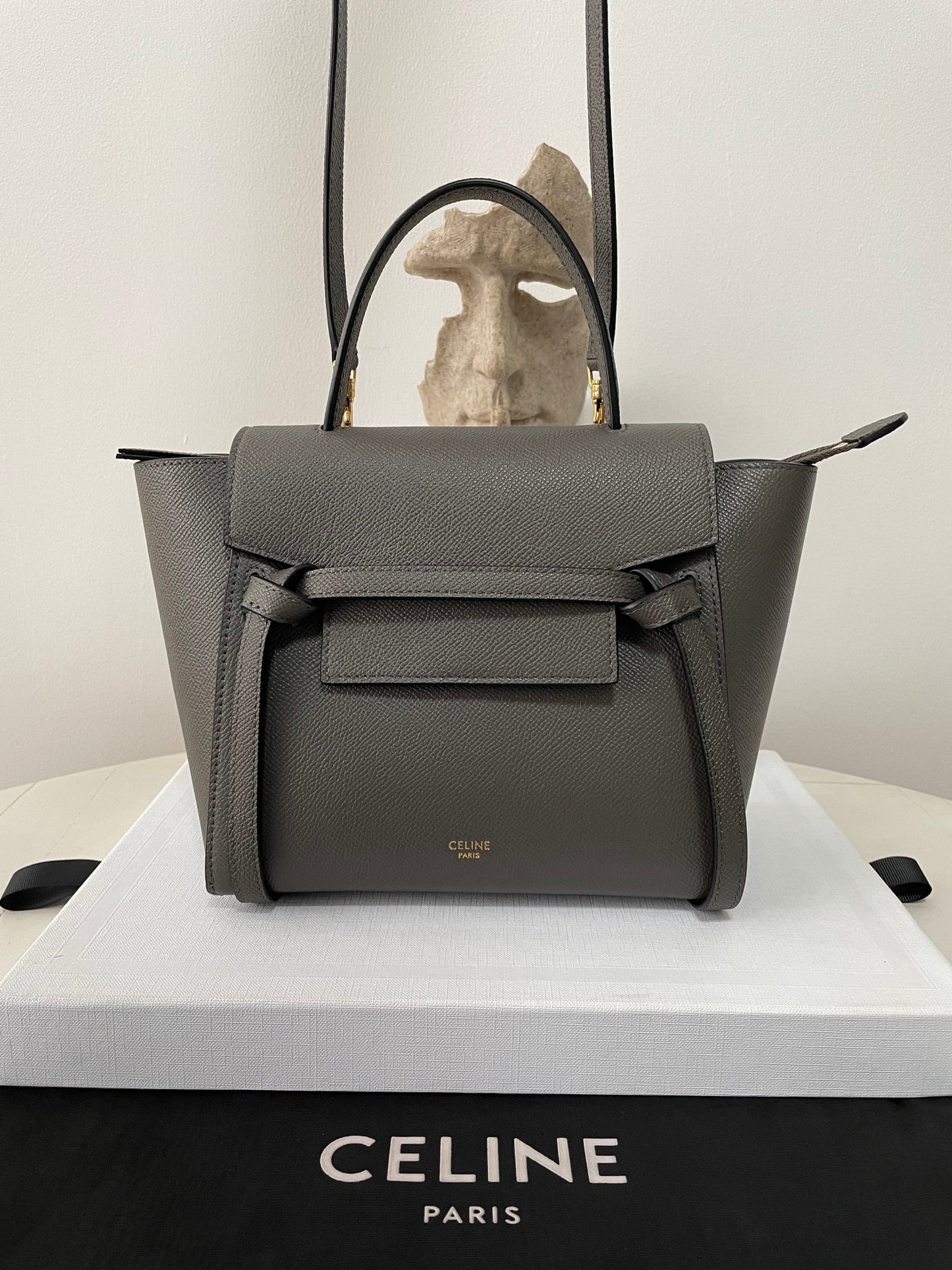 Grey Leather Nano Belt Bag - Level 5