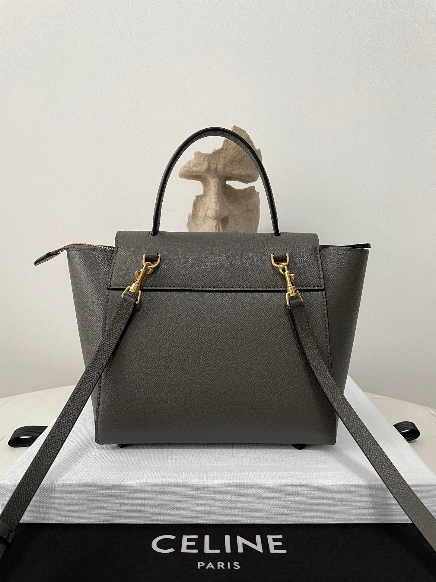 Grey Leather Nano Belt Bag - Level 5