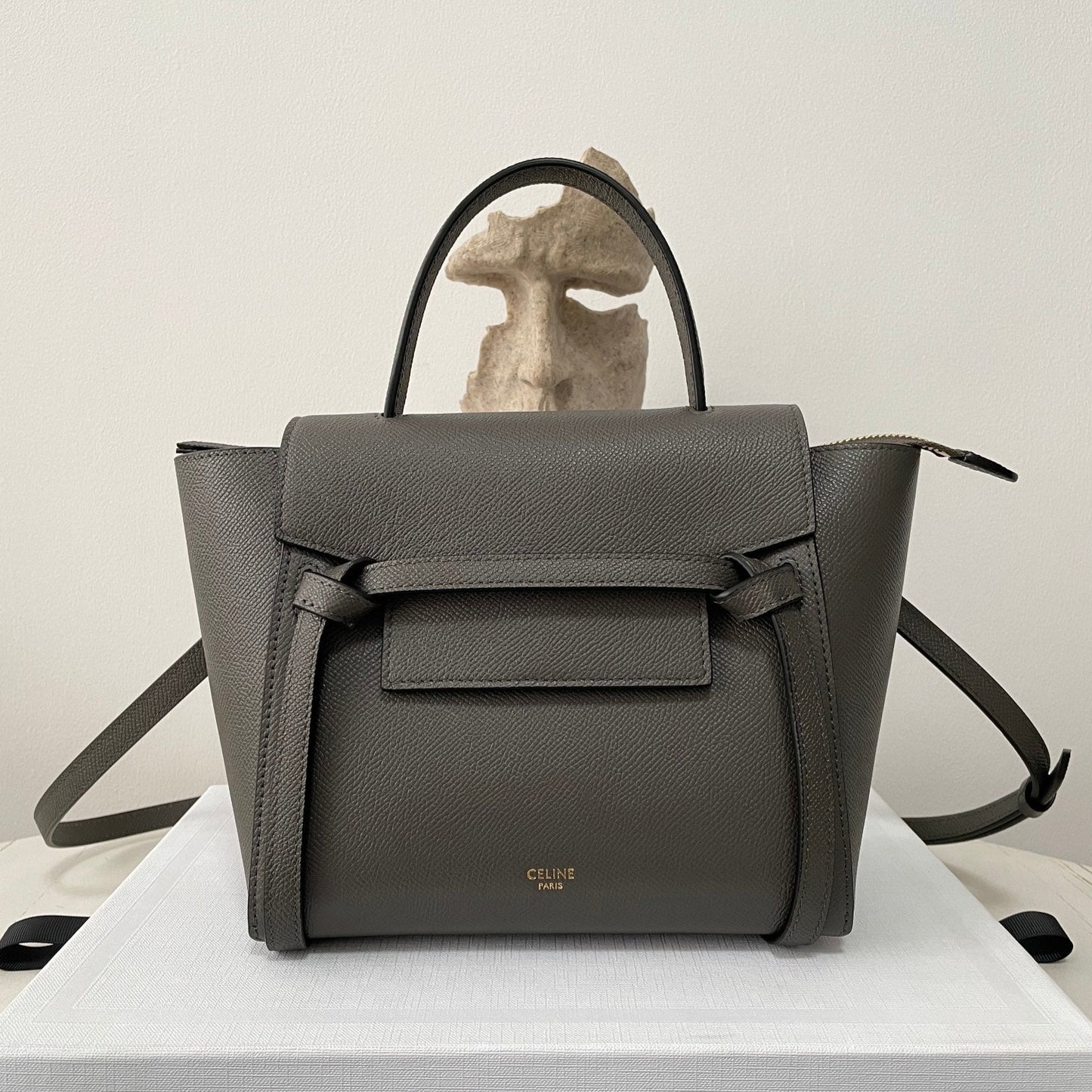 Grey Leather Nano Belt Bag - Level 5