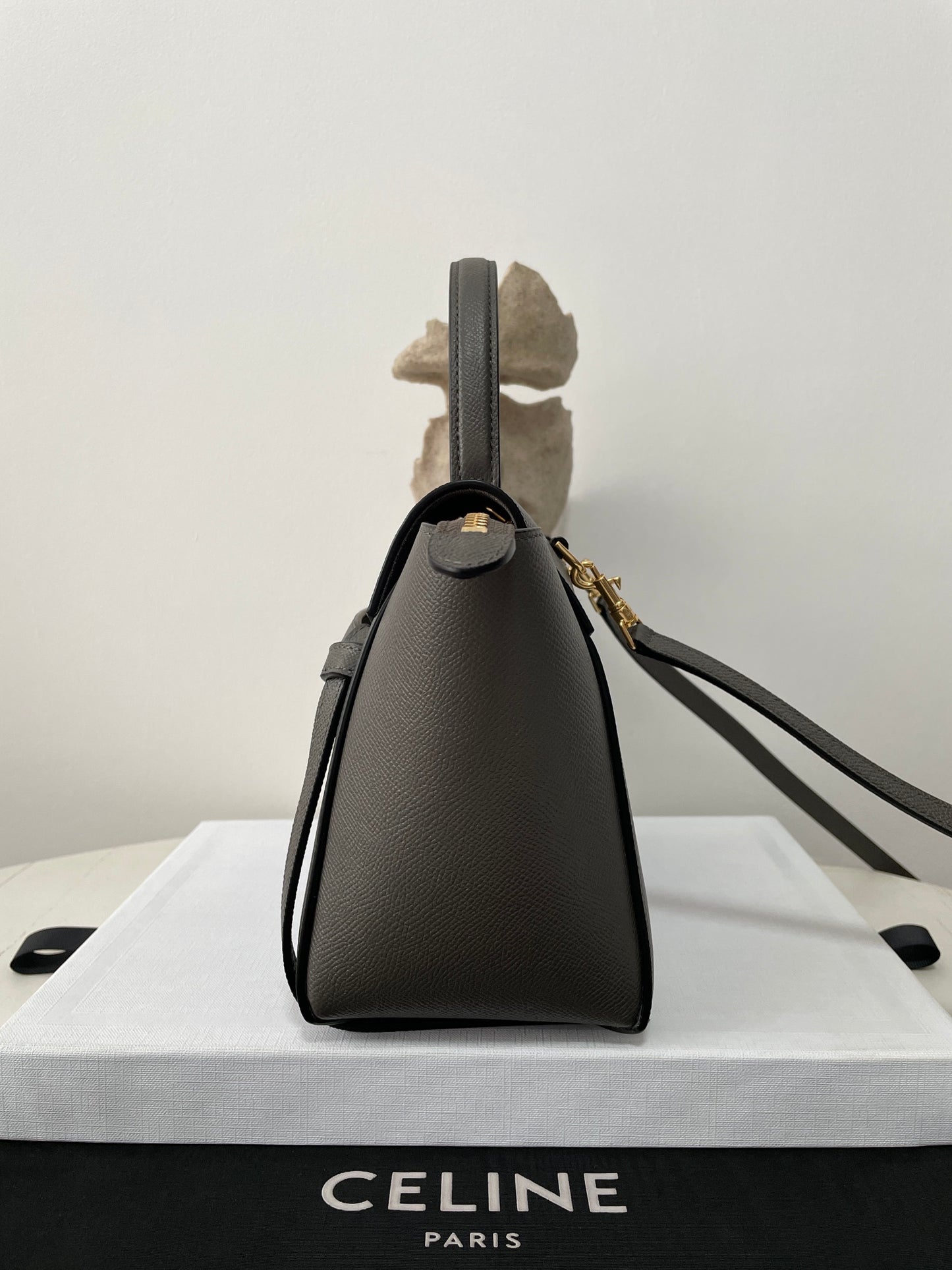 Grey Leather Nano Belt Bag - Level 5