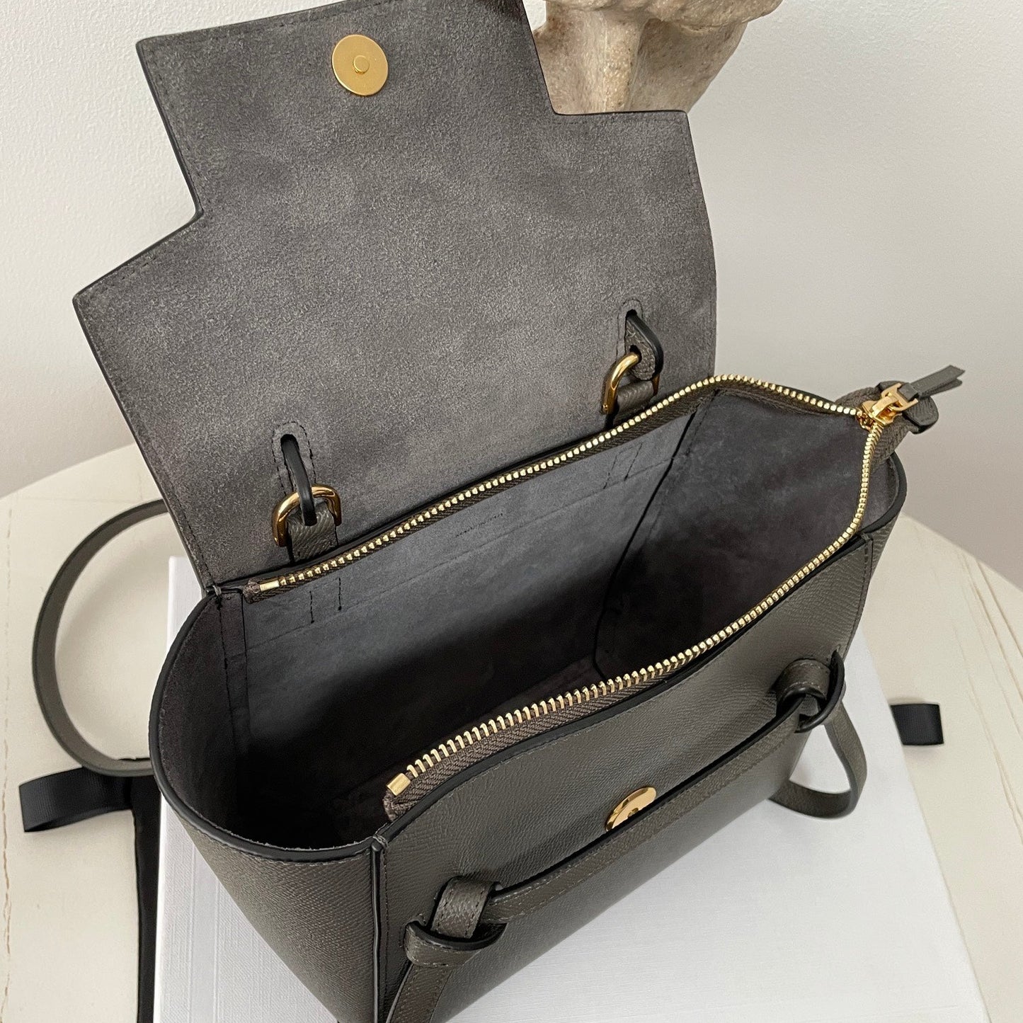 Grey Leather Nano Belt Bag - Level 5