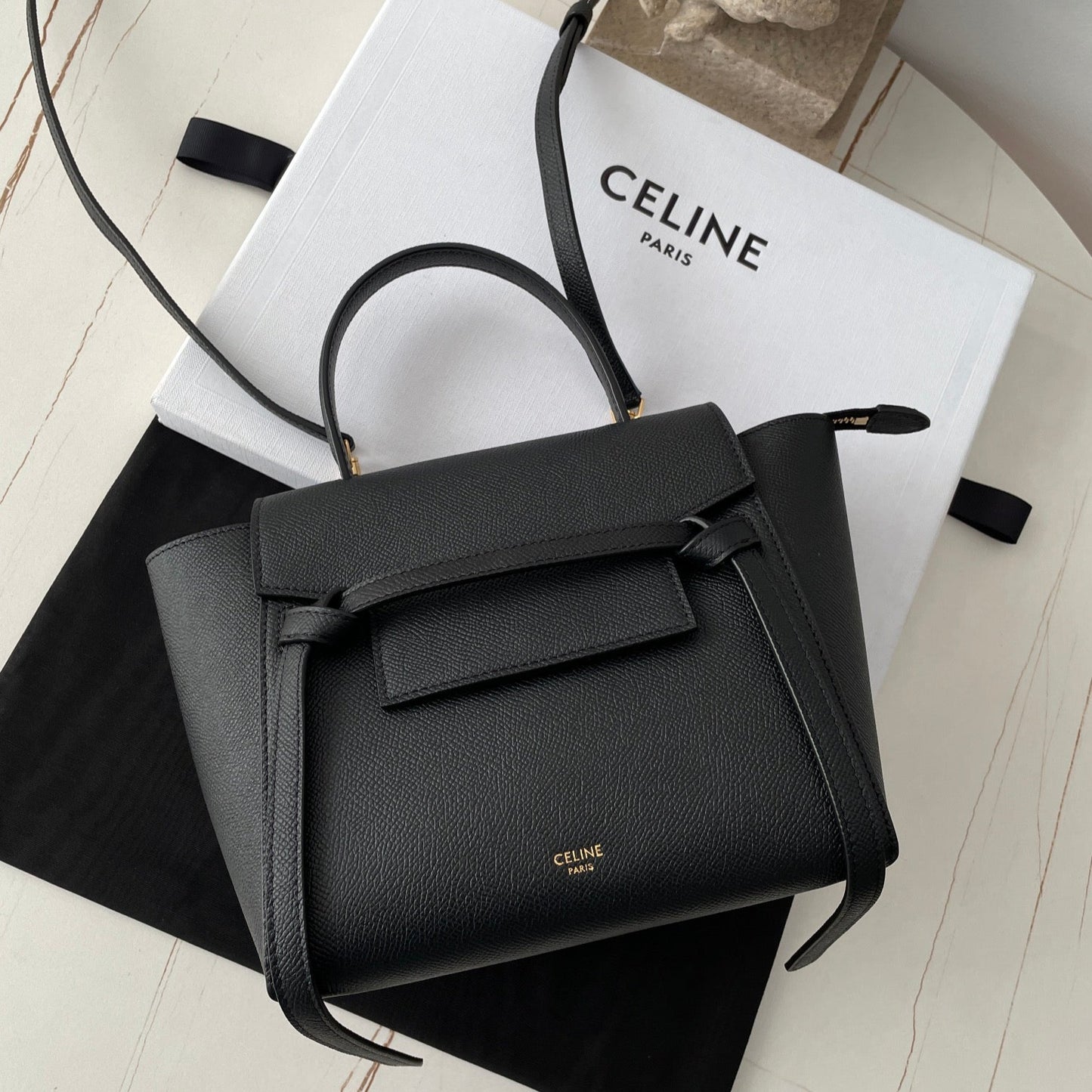 Black Leather Nano Belt Bag - Level 5