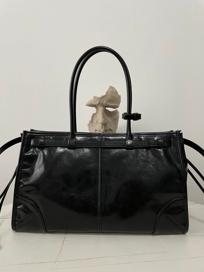 Bonnie Large Leather Bag Black - Level 5