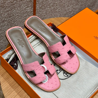 Light Pink Ostrich Oran Sandals - Level X