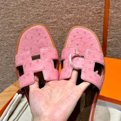 Light Pink Ostrich Oran Sandals - Level X