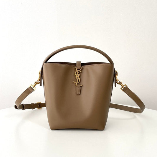 Brown Leather Small Le 37 Bucket Bag YLS - Level 5