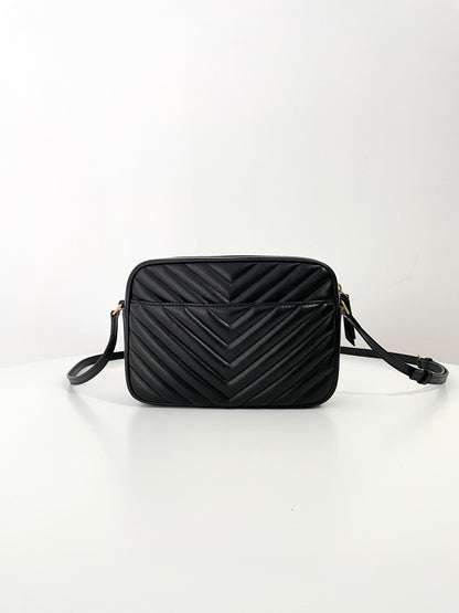 Black Leather Lou Camera Bag - Level 5