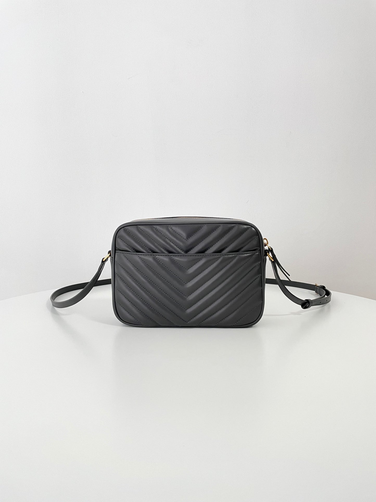Dark Grey Leather Lou Camera Bag - Level 5