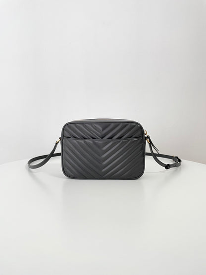 Dark Grey Leather Lou Camera Bag - Level 5