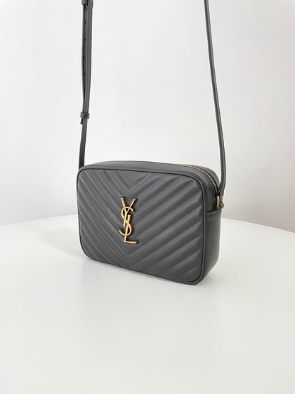 Dark Grey Leather Lou Camera Bag - Level 5
