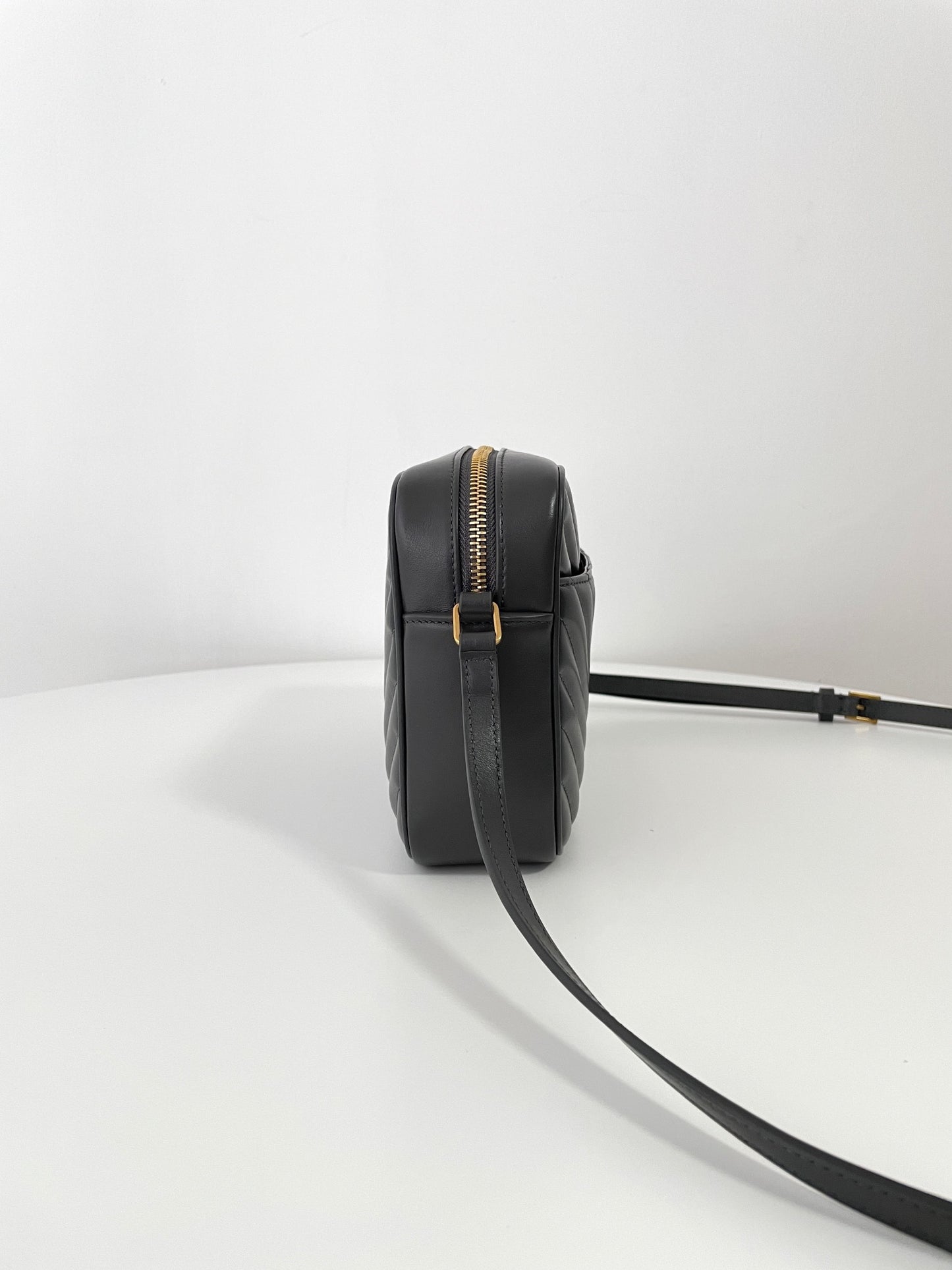 Dark Grey Leather Lou Camera Bag - Level 5