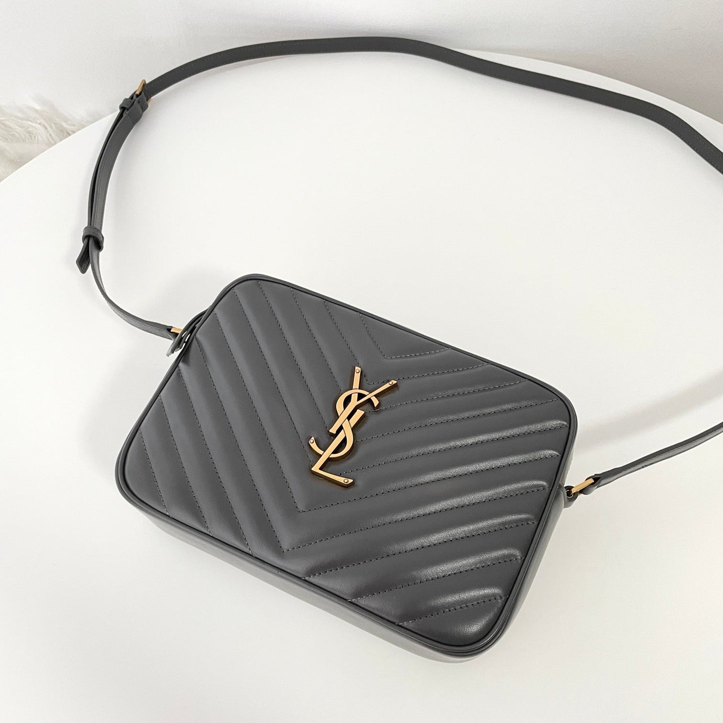 Dark Grey Leather Lou Camera Bag - Level 5