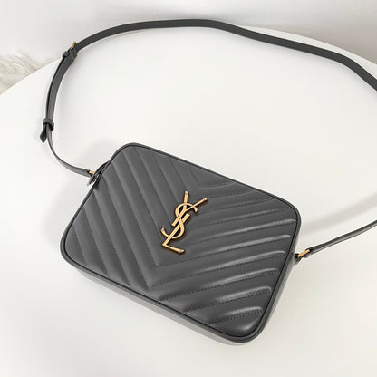 Dark Grey Leather Lou Camera Bag - Level 5