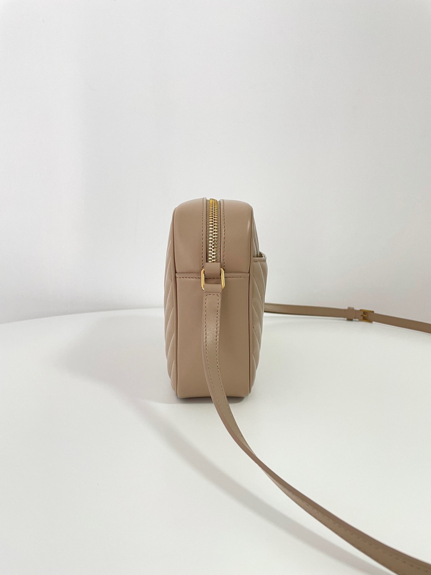 Beige Leather Lou Camera Bag - Level 5