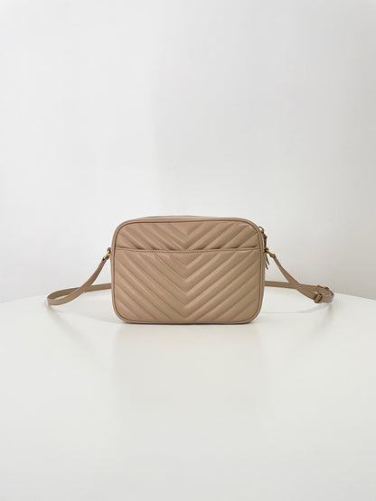 Beige Leather Lou Camera Bag - Level 5