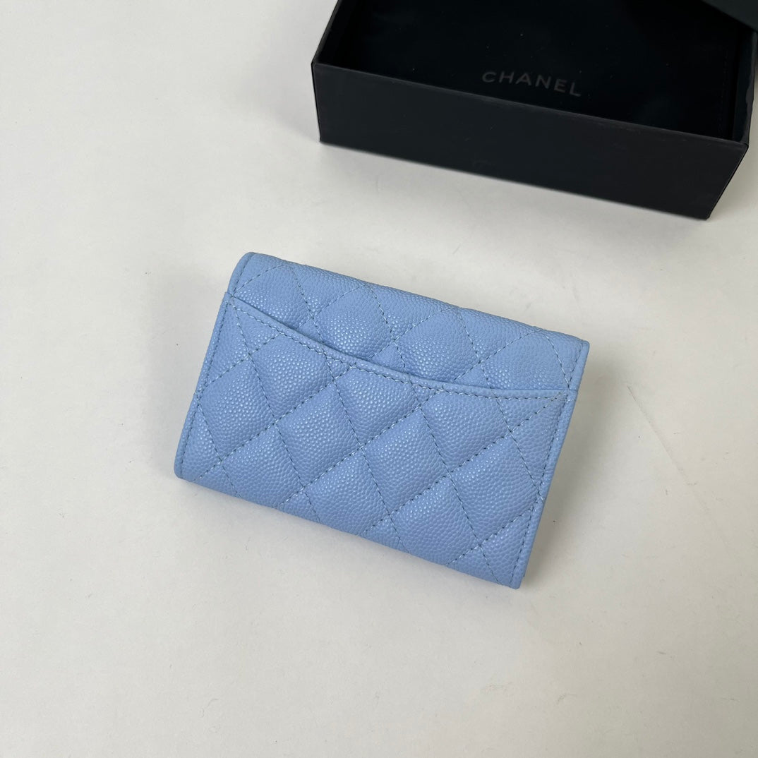 Flap Card Holder Blue Caviar Leather CNL - Level 5