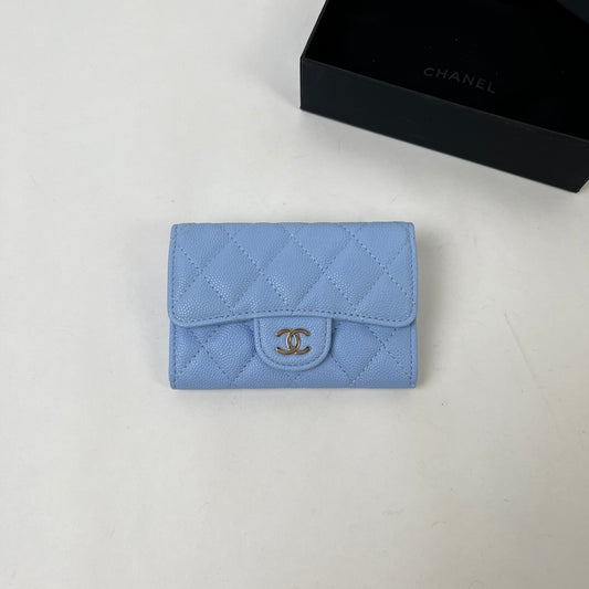 Flap Card Holder Blue Caviar Leather CNL - Level 5