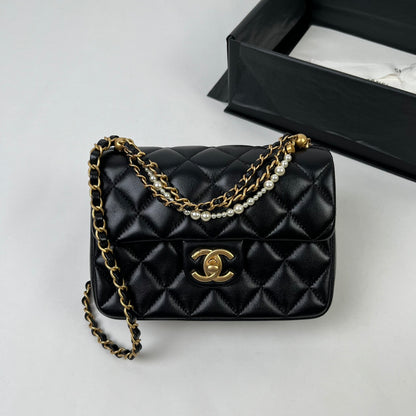 Pearl Quilted Lambskin Mini Flap Bag CNL - Level X