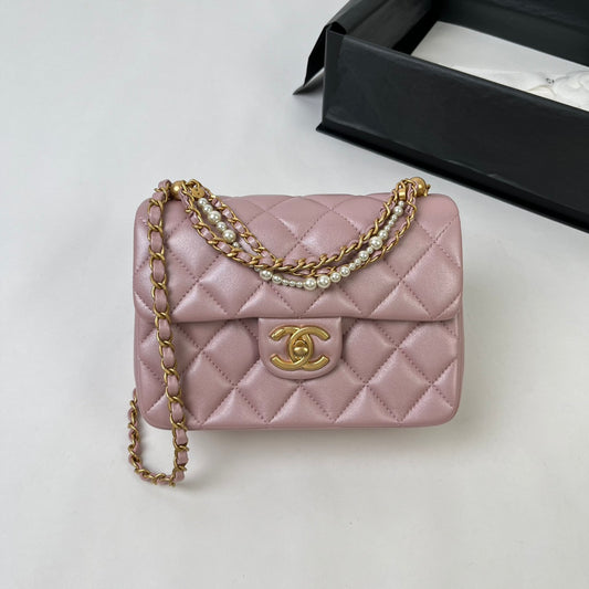 Pearl Quilted Lambskin Mini Flap Bag CNL - Level X