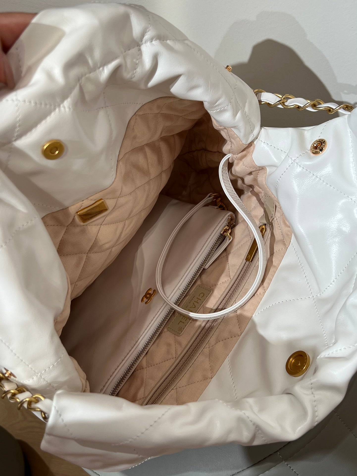 22 Bag Small White Lambskin Leather - Level X