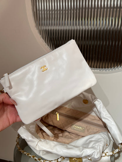 22 Bag Small White Lambskin Leather - Level X