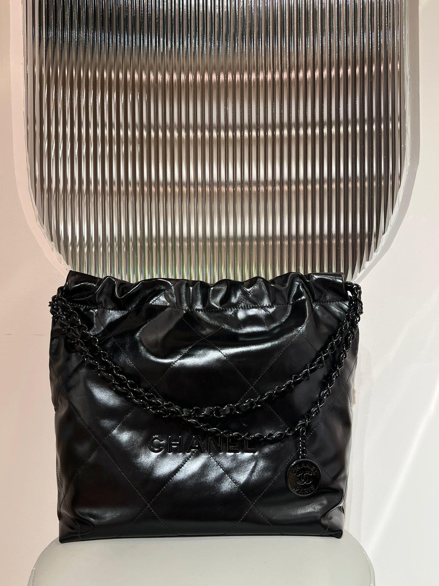 22 Bag Small Black & Black Lambskin Leather - Level X
