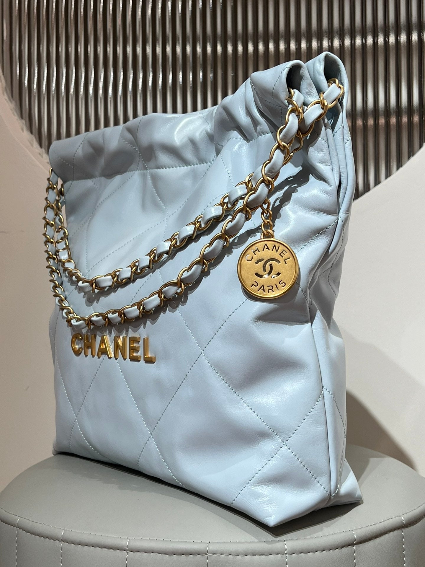 22 Bag Small Light Blue Lambskin Leather - Level X