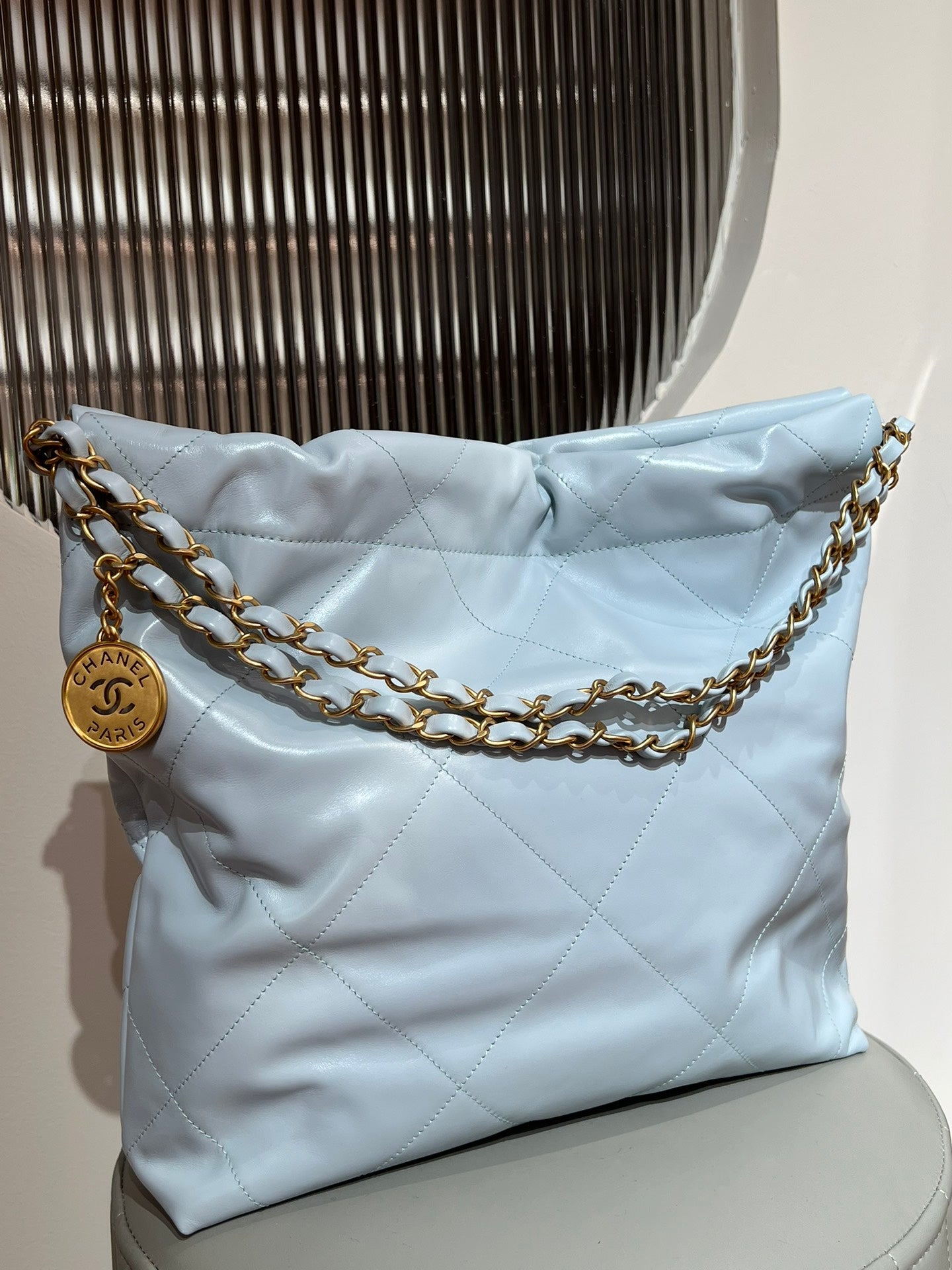 22 Bag Small Light Blue Lambskin Leather - Level X
