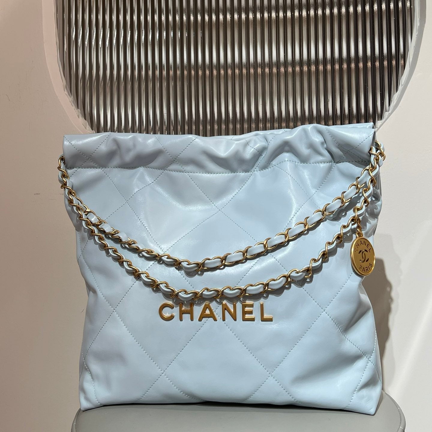 22 Bag Small Light Blue Lambskin Leather - Level X